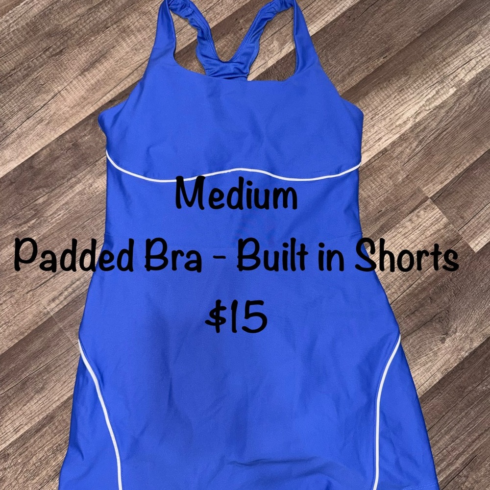 Blue One-Piece Swimsuit with Padded Bra